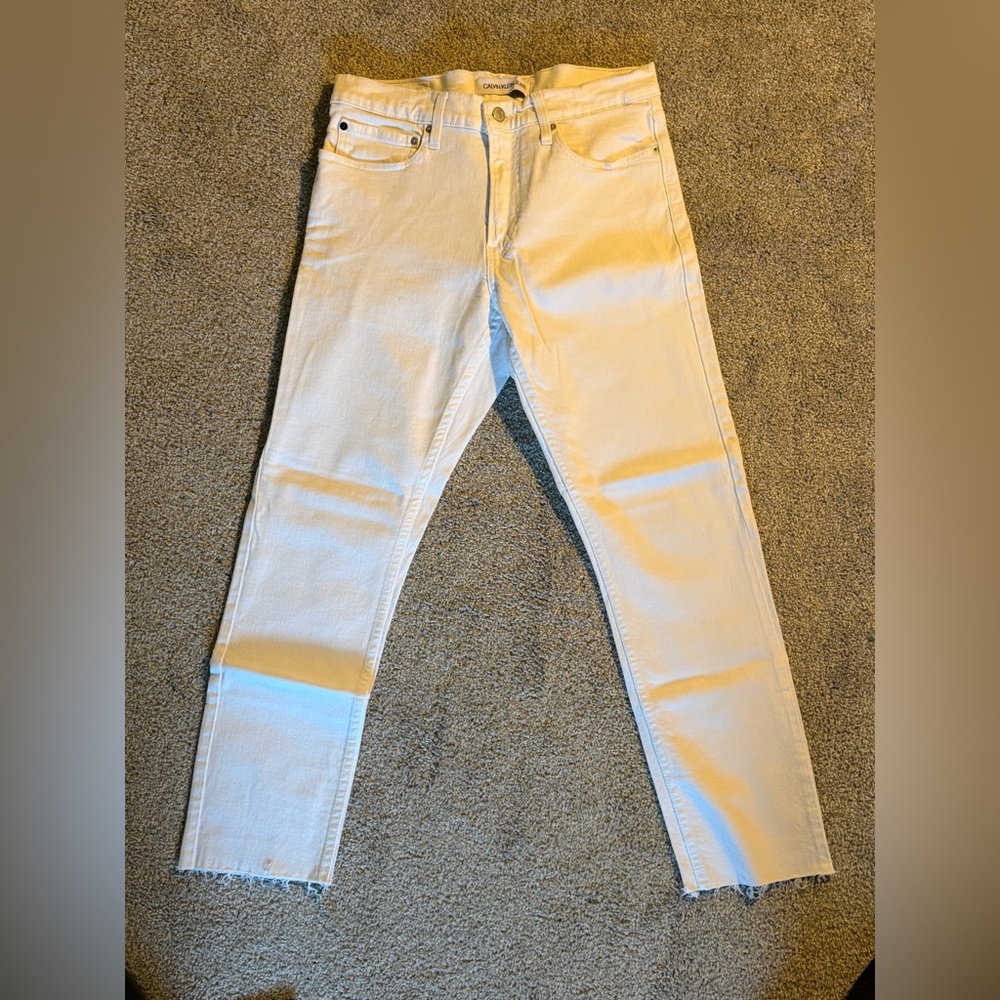 Calvin Klein Men's White Jeans
